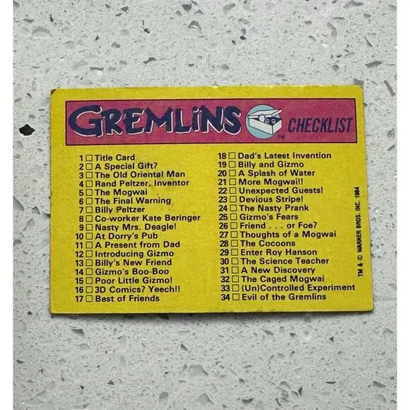 1984 Topps Gremlins Complete Card Set 1-82 No Stickers - Picture 2 of 5